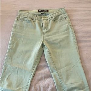 High rise mint green jeans